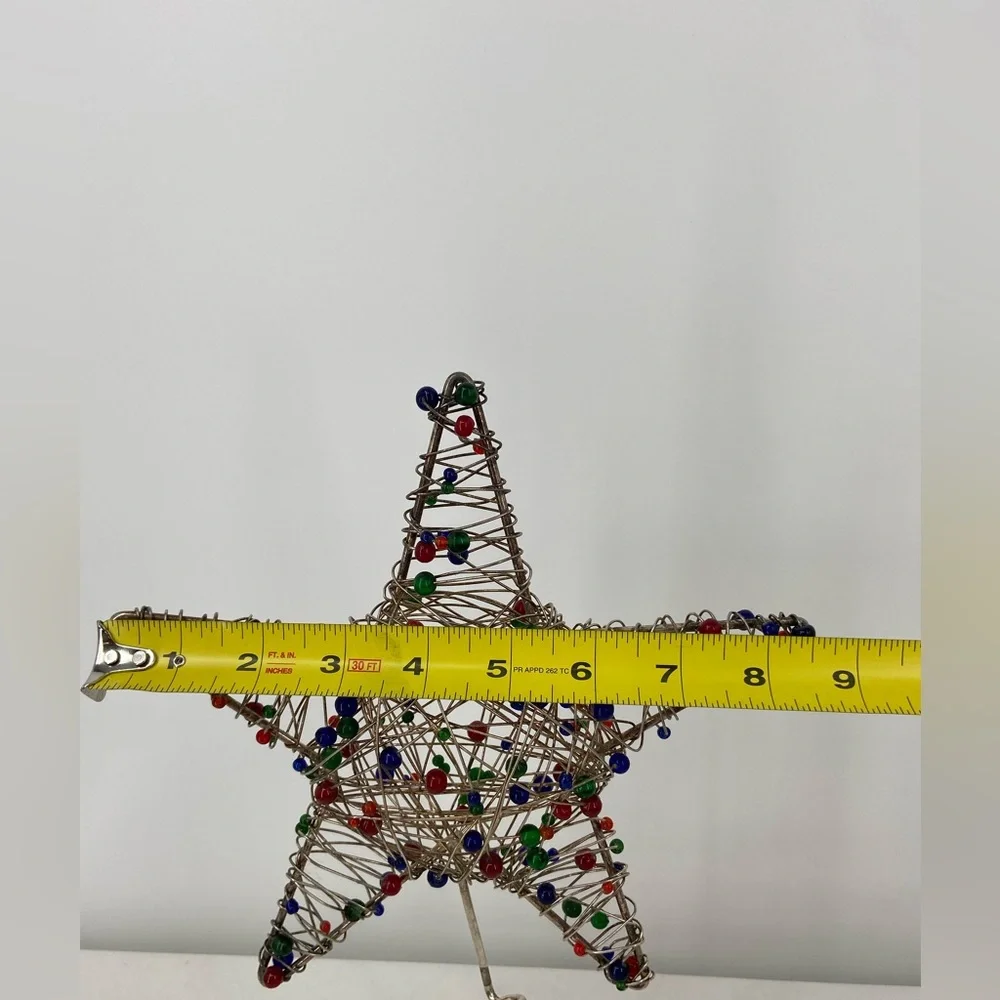 Pottery Barn Tree Topper‎ star Shape Wire plus beads vintage
